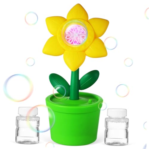Yardwe Automatische Seifenblasenmaschine im Sonnenblumen Design mit Licht und Sound für Outdoor Partys und Spielspaß Flaschen Seifenblasenlösung Yardwe Automatische Seifenblasenmaschine im Sonnenblumen Design mit Licht und Sound für Outdoor Partys und Spielspaß Flaschen Seifenblasenlösung von Yardwe