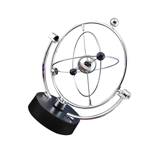 Yardwe Automatisches Rotationsmessgerät für elektronisches Perpetuum Mobile Ornamente des Perpetuum Mobile Perpetual Motion Machine Desktop Orament Magnet Silber von Yardwe
