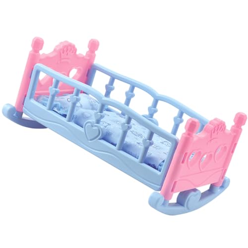 Yardwe Babypuppenbett für Mädchen Krippe aus Hochwertigem Material für Kreatives Rollenspiel für Puppenhaus Zubehör Geeignet für Ab Jahren von Yardwe