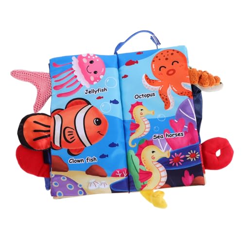 Yardwe Bilderbuch Zur Früherziehung Babybuch Aus Stoff Weiches Babybuch Knisterspielzeug Für Babys Babyweiches Buch Stoffbücher Für Babys Bücher Für Kleinkinder Knisterbuch Polyester von Yardwe
