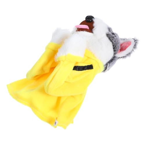 Yardwe Boxhundpuppe Hundespielzeug für Hunde Puppen sprechen Ausbildung Marionette Handspielzeug Kinderspielzeug Handpuppe lustige Puppe PP-Baumwolle Yellow von Yardwe