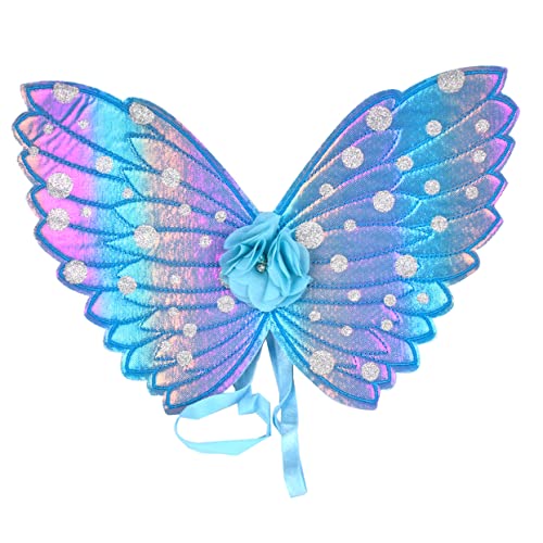 Yardwe Bunte Schmetterlingsflügel Stoff Feenflügel Kostüm Kleid Mädchen -Performance-Flügel Cosplay-Flügel Engelsflügel Blau von Yardwe