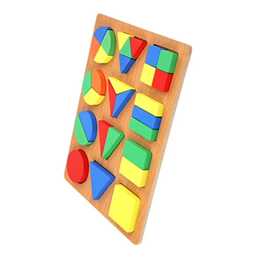 Yardwe Buntes Holz Puzzlespiel mit Geometrischen Formen Montessori Lernspielzeug für Fördert Beobachtung und Geduld Pädagogisches DIY Steckspielzeug Teiliges von Yardwe