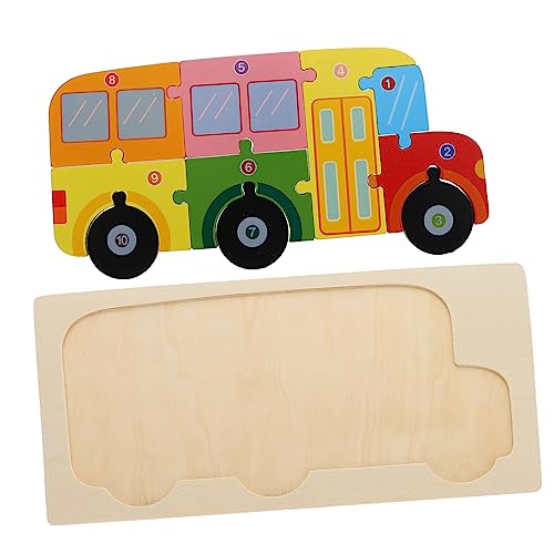Yardwe Bus Puzzle für Lernspielzeug Farberkennung und Motorischen Fähigkeiten Sicheres Design ohne Scharfe Kanten für zu Geburtstagen und Feiertagen von Yardwe