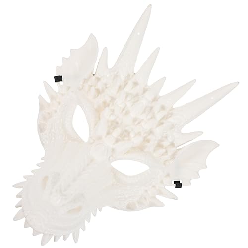 Yardwe Cosplay Drachenmaske Vollgesichts Maske für Karneval Halloween Kostümpartys aus Hochwertigem Beweglicher Mund Weiß von Yardwe