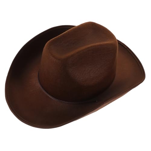 Yardwe Cowboyhut Für Damen Und Herren Western Cowboyhut Mit Zugband Für Partys Und Tiefbraun Modischer Cowboyhut Für Fasching Und Karneval von Yardwe