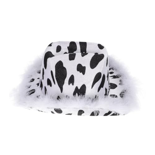 Yardwe Cowgirl Hut mit Schwarzem und Weißem Kuhmuster Kostümzubehör für Geburtstagsfeiern Karneval und Cosplay Elegantes Design für Frauen und Vielseitig Einsetzbar Yardwe Cowgirl Hut mit Schwarzem und Weißem Kuhmuster Kostümzubehör für Geburtstagsfeiern Karneval und Cosplay Elegantes Design für Frauen und Vielseitig Einsetzbar von Yardwe