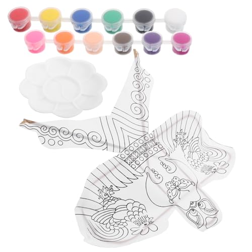 Yardwe DIY Drachen Bastelset für Blanko Kites zum Dekorieren und Malen Spaßaktivitäten und Party Anfänger Kit mit Hühner Muster mit Farben Palettenicht Flugfähig von Yardwe