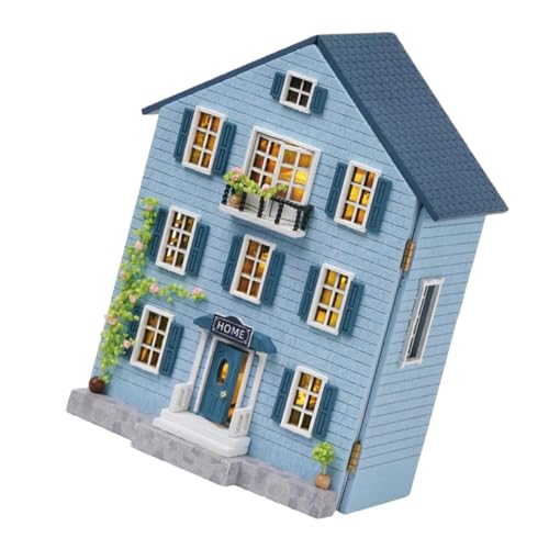 Yardwe DIY Miniatur Holz Puppenhaus Bausatz mit Möbeln und Zubehör Mini Holzhaus Dekoration für Jugendliche Kreatives Miniaturhaus Modellbau Set Tragbar und Detailreich von Yardwe