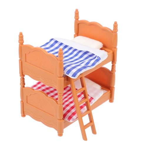 Yardwe DIY Puppenhaus Doppeldeckerbett Miniatur Puppenmöbel Dekoration für Puppenhaus Landschaftsbau Kinderzimmer Zubehör Stabile Verarbeitung Langlebig von Yardwe