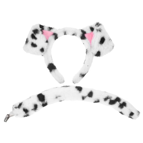 Yardwe Dalmatiner Hundeohren Stirnband mit Flauschiges Welpen Accessoire für Erwachsene Verspieltes Tierkostüm Haarreif für Alltag Party und Cosplay von Yardwe