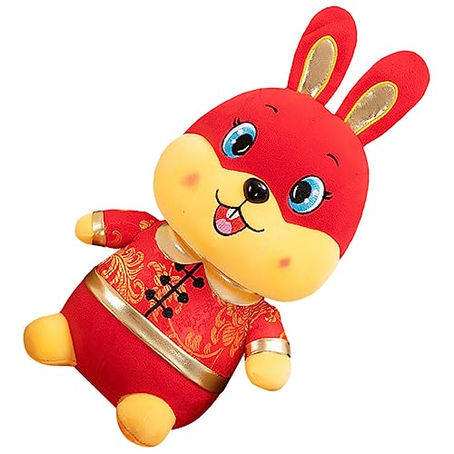 Yardwe Desktop-Hase-Puppe Kinderspielzeug Desktop-Kaninchenpuppe Hasen Kuscheltier hasenkuscheltiere entzückendes Häschendekor Hasen-Stofftier Baumwoll- und Plüschmaterialien von Yardwe