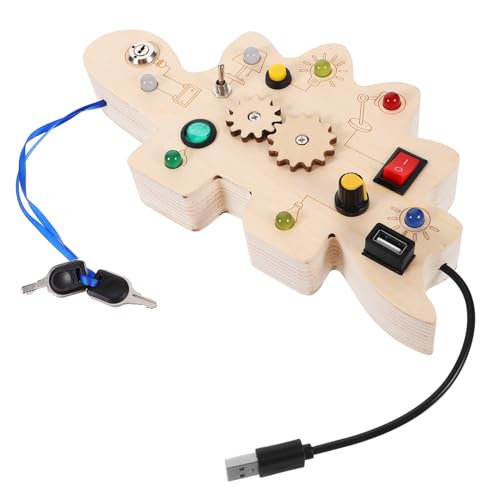 Yardwe Dinosaurier Busy Board Für Kleinkinder Montessori Mit Elektronischem Schalter Zur Gangsimulation Pädagogisches Lernspielzeug Feinmotorik von Yardwe
