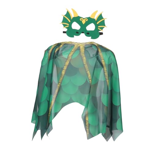 Yardwe Dinosaurier Flügel Umhang Halloween Kostüm Cape Cosplay Party Verstellbar Leicht Bühnenauftritt Grün von Yardwe