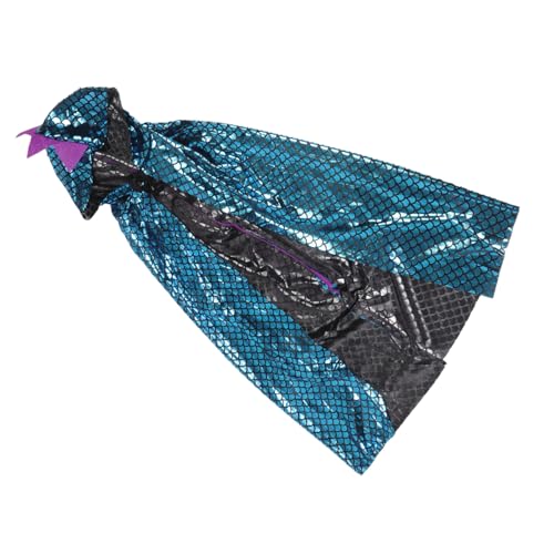 Yardwe Dinosaurier-umhang Tierischer Umhang Halloween-cosplay-requisiten Dinosaurierkostüm Für Umhang Verkleiden Umhang Mit Drachenkapuze Party-verkleidung Glitzermantel Stoff Blue von Yardwe