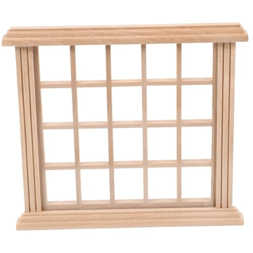 Yardwe Dollhouse Fenster Modell Leerer Holzrahmen für Miniaturhäuser DIY Puppenhaus Zubehör Kreative Dekoration für Miniaturszenen und Sammlerstücke von Yardwe