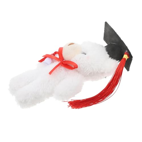 Yardwe Dr Bär Puppe Abschluss Plüschpuppen Abschluss Plüschbär Doktorhut Bären Abschluss Stoffbär Plüsch Abschlussbär Minibären Puppen Bärenpuppen Filztuch Weiß von Yardwe