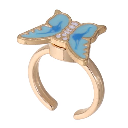 Yardwe Drehring Kinderspielzeug Frauen Mädchen Zappeln Ring Kinderring Fingerring Schmuckspielzeug Zur Linderung Von Angstzuständen Zappelring Angstring Blue Legierung von Yardwe