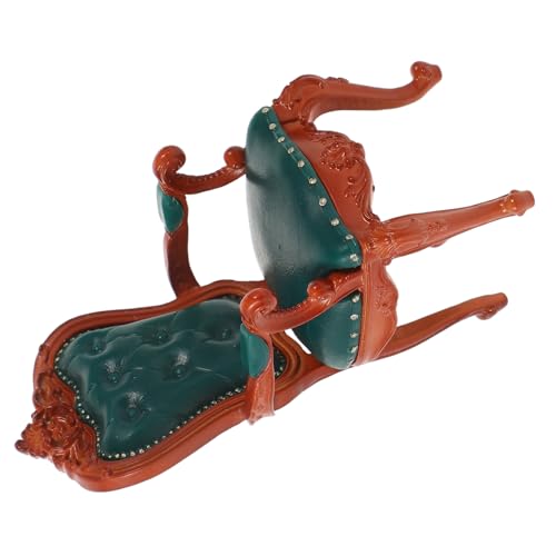 Yardwe Dunkelgrüner Rückenlehne -stuhlmodell Puppenhaus Miniatur Selber Bauen Winzig Klein Modern Puppenstubensessel Dolly Möbel Spielzeugstuhl Dark Green Metall von Yardwe