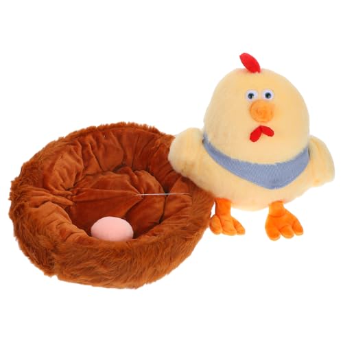 Yardwe Eierlegendes Huhn Plüschtier Weiches Stofftier für Ostern Geburtstagsgeschenke und Partys Handgefertigt Interaktives Thema von Yardwe