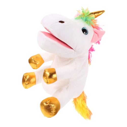 Yardwe Einhorn Handpuppe interaktive Puppen handpuppen -Handpuppe Handpuppen-Cartoon pädagogisches Handspielzeug Einhorn- zum Selbermachen PP Baumwolle Weiß von Yardwe