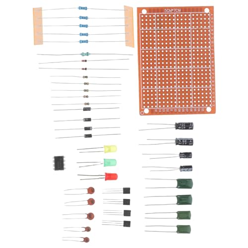 Yardwe Einsteiger Lötkit mit Vielseitigen Elektronikkomponenten für Interaktives Tüfteln Zuverlässige Bauteile Langlebig zum Erlernen von Löttechniken und Elektronikgrundlagen von Yardwe