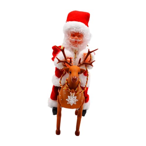 Yardwe Elektrische Weihnachtsdeko Rentier Ornament Weihnachtsmann Figur Weihnachtsfest Partydekoration für Innen Außen Kinderzimmer von Yardwe