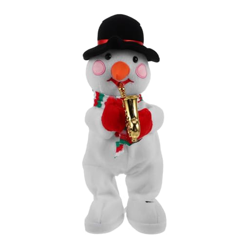 Yardwe Elektrischer Plüsch Schneemann Musikalisches Weihnachts für Singender und Tanzender Weihnachtsmann Dekoration für Zuhause und Festlichkeiten von Yardwe