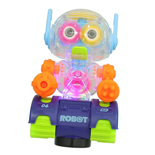 Yardwe Elektrisches Transparentes Getriebe Roboter Mit Musik Und Licht Für Bildungsroboterspielzeug Sicheres Und Langlebiges Für Jungen Für Stundenlangen Spielspaß von Yardwe
