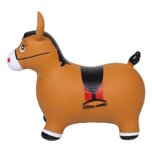 Yardwe Erhöhen und das springende verdicken hüpfendes aufblasbare Tiere Schaukelpferd für Kleinkinder Hüpftier für Kleinkinder PVC Light Brown von Yardwe