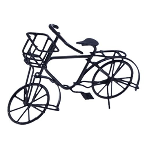 Yardwe Fahrradfiguren Miniatur-fahrradmodell Fahrradverzierung Im Vintage-Stil Fingerbike-Modell Mini-Fahrrad Miniatur-fahrradornament Fahrradmodell Ornament Modellverzierung Black Metall von Yardwe