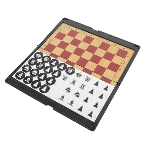 Yardwe Faltbares Magnetisches Reiseschachspiel aus Leichtes Tragbares Schachbrett Set für Erwachsene Klappbares Party Schach für Unterwegs für Familie und Freunde von Yardwe