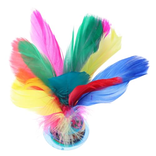 Yardwe Farbenfrohe Gänsefeder Shuttlecock Shuttlecocks Federbälle Badminton Federball Treten Traditionelle Chinesische Federbälle Chinesischer Federball Gänsefedern Bunt von Yardwe