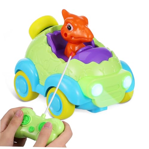 Yardwe Ferngesteuertes Dinosaurier Spielzeugauto Robustes Rc Auto mit Licht und Musik für Jungen und Mädchen Fördert Hand Augen Koordination und Motorische Fähigkeiten für Drinnen und von Yardwe