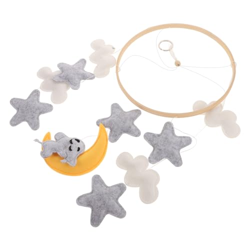Yardwe Filz Verzierungen Kinderbett Boho-Kinderzimmerdekor für Mädchen Krippendekoration für Mädchen Mobiles für Babys Schaf- -Dusche-Dekoration Babymobile Stoff Grey von Yardwe