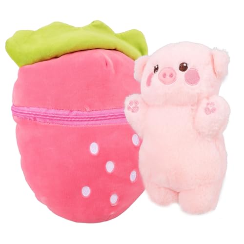 Yardwe Fruchtkissen Erdbeere Tierpuppe Puppe Für Zuhause Cartoon-Puppe Cartoon- -Puppe Kuscheltier Tier Stofftier Sofapuppe Gefüllte Puppe Kuscheliges Obstkissen Plüsch von Yardwe