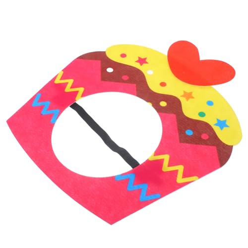 Yardwe Geburtstagsmütze Fotorequisite Kuchenform Masken Kopfbedeckung Leicht Komfortabel Nichtgewebt Partydekoration Rosa Herz von Yardwe