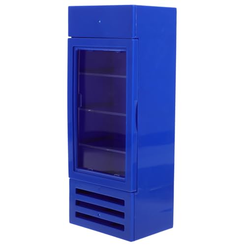 Yardwe Gefrierschrank Modell Für Puppenhaus Blauer Mini Kühlschrank Mit Gefrierfach Dekoratives Für Jahre Und Älter Ohne Getränke von Yardwe