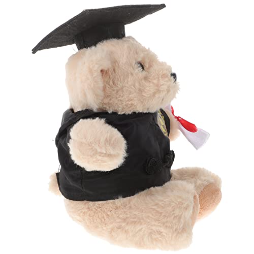 Yardwe Gefüllte Plüschbärenpuppe mit Doktorhut Süßes für Abschlussfeiern Hochwertiges Kuscheltier für Studenten Dekoration zur Graduierung von Yardwe