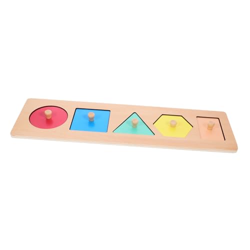 Yardwe Geometrisches Holz Puzzle Für Pädagogisches Frühen Entwicklung Holzblockpuzzle Zur Erkennung Von Formen Und Farben Für Kleinkinder Monate von Yardwe