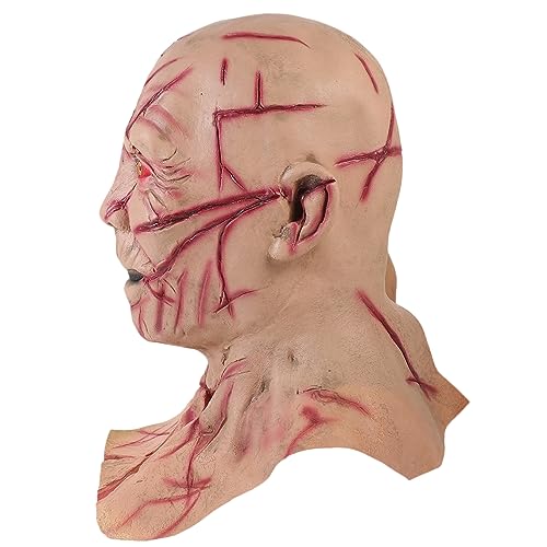 Yardwe Gesichtsmaske für Halloween Gruselige Cosplay Maske für Partys Realistische Horror Dekoration für Spukhäuser Unvergessliches Halloween Zubehör Bequem und Schaurig von Yardwe