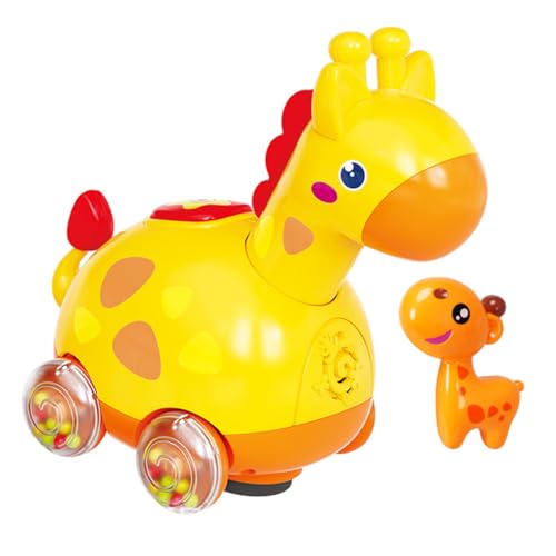 Yardwe Giraffe glitt Krabbelspielzeug für Babys Krabbelndes Cartoon- -Krabbel-Anleitungsspielzeug elektrisches Krabbelspielzeug Plastik Gelb von Yardwe