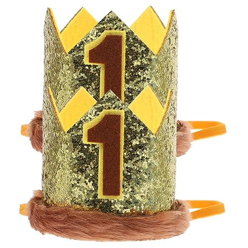 Yardwe Goldene Glitzer Geburtstagskrone für Partyhut Bezaubernde Kopfbedeckung für Jungen und Zubehör für Unvergessliche Fotos und Feierlichkeiten Yardwe Goldene Glitzer Geburtstagskrone für Partyhut Bezaubernde Kopfbedeckung für Jungen und Zubehör für Unvergessliche Fotos und Feierlichkeiten von Yardwe