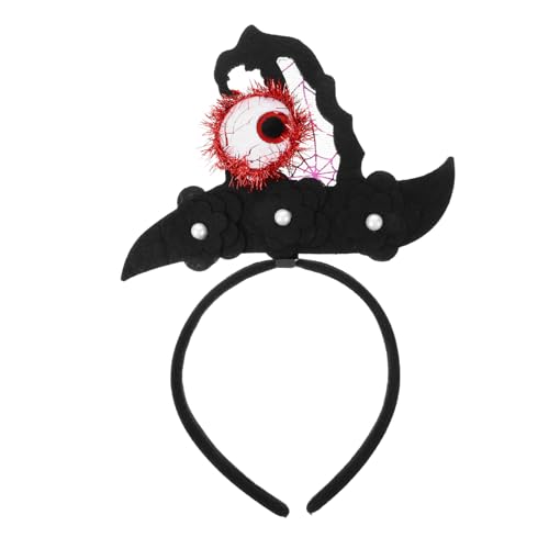 Yardwe Halloween Haarreif für Damen Einzigartiger Hexenhut mit Augenball Design Weicher Filz und Bequemer Sitz Auffälliges Halloween Kostüm Accessoire für Party und Fest von Yardwe