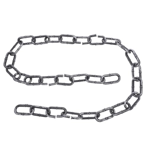 Yardwe Halloween Party Fake Kette Aus Kunststoff Lange Schwarze Und Silberne Kettenrequisite Für Gruselige Dekorationen Und Cosplay Zubehör Für Halloween Events Yardwe Halloween Party Fake Kette Aus Kunststoff Lange Schwarze Und Silberne Kettenrequisite Für Gruselige Dekorationen Und Cosplay Zubehör Für Halloween Events von Yardwe