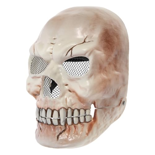 Yardwe Halloween Schädel Maske für Erwachsene Beweglicher Mund Leichte Masquerade Cosplay Requisite Gruseliges Totenschädel Kostüm Zubehör für Halloween Party und Karneval von Yardwe