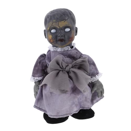 Yardwe Halloween Voice Aktivierte Induktionspuppe mit Leuchtenden Augen Automatisch Gehende Horror Dekofigur für Gruselatmosphäre für Haunted House Partys und Halloween Dekoration von Yardwe