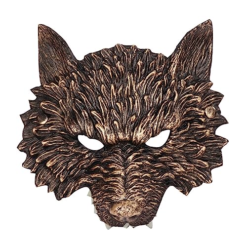 Yardwe Halloween Wolf Maske Realistisch Tiermaske für Erwachsene Gruseliges Cosplay Kostüm Zubehör Sicher und Bequem für Halloween Karneval Party Zufällige Farbe von Yardwe