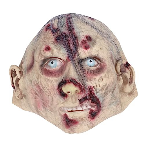 Yardwe Halloween Zombie Cosplay Gruseliges Horror Kostüm Accessoire für Erwachsene Leichte Detailreiche Party Dekoration Kreative und Mysteriöse Gesichtsmaske für Halloween Mottopartys von Yardwe