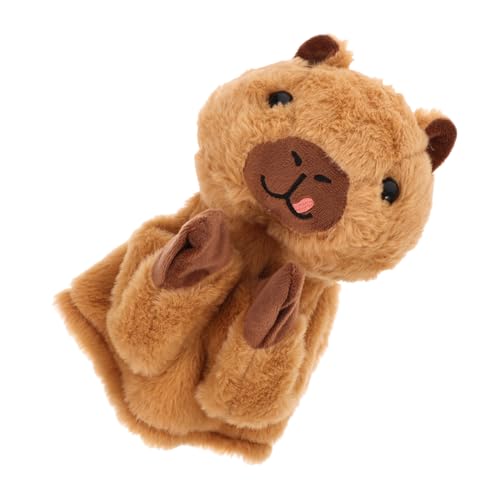 Yardwe Handpuppe Geschichtenerzählpuppe Handtier Plüsch Handpuppe Puppen Zum Geschichtenerzählen Tierhandpuppe Lustige Puppe Metall Hellbraun von Yardwe